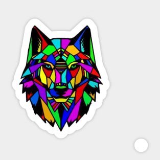 colorful wolf Sticker